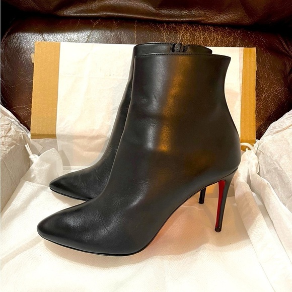 Christian Louboutin Eloise ankle bootie calf 100mm black Napa leather EU37.5 - Picture 4 of 10